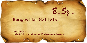 Benyovits Szilvia névjegykártya