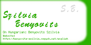 szilvia benyovits business card